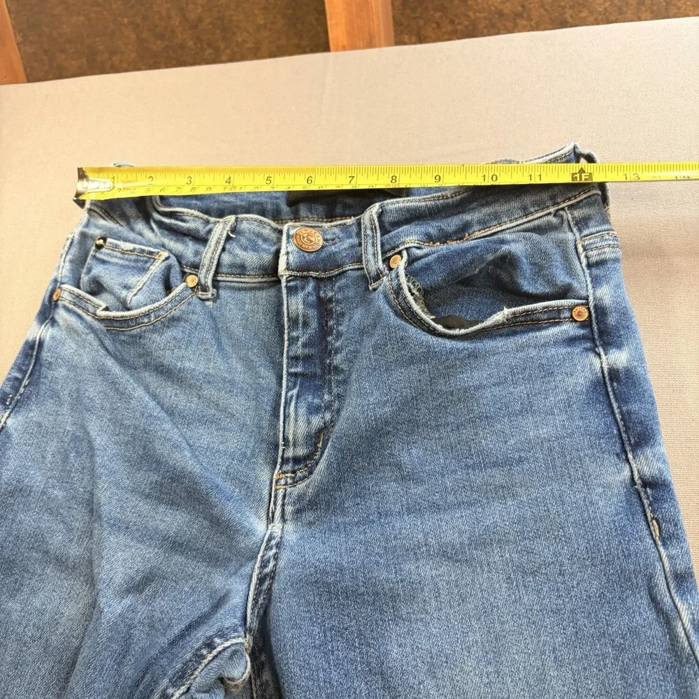 ENJEAN Wide Leg Jeans Women’s Size 3/26 Light Wash Stretch Denim Y2K